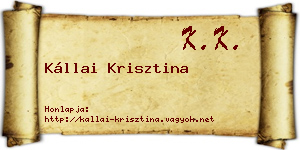 Kállai Krisztina névjegykártya